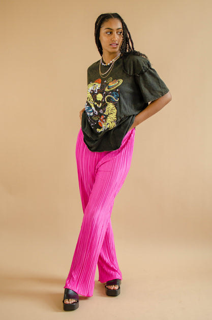 Shanice Plisse Pants Hot Pink – Shellsea