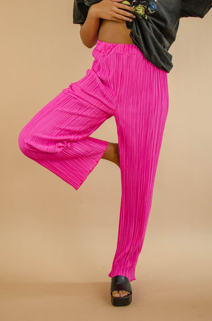 Shanice Plisse Pants Hot Pink – Shellsea