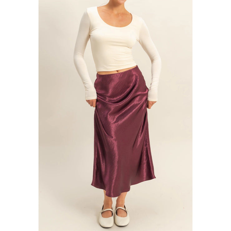 Piper Satin Midi Skirt