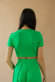 Brandy Crop Top Kelly Green