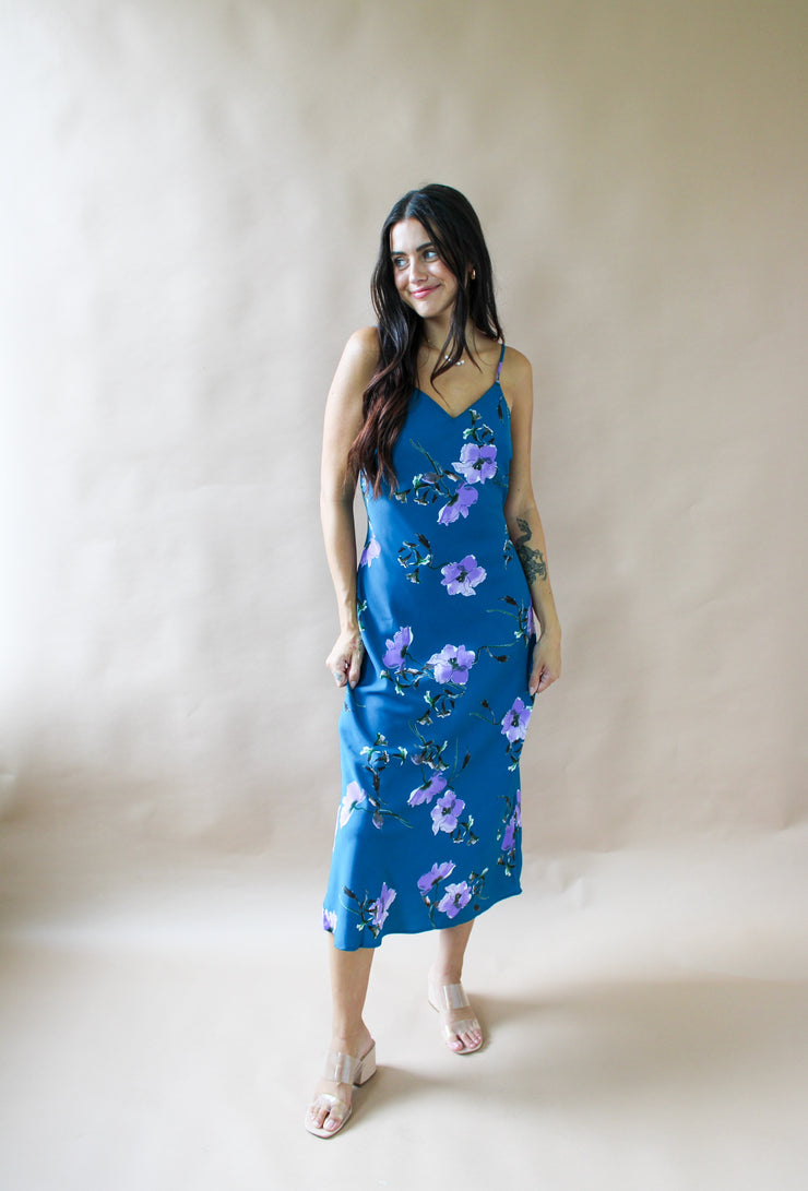 Demi Floral Maxi Dress Teal