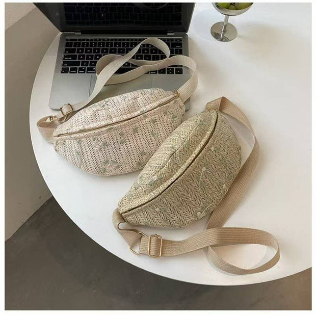Crossbody Straw Bag