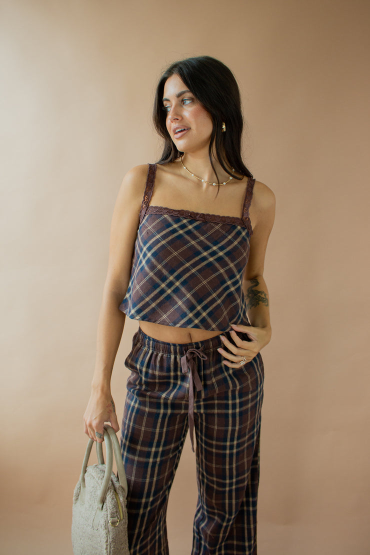 Cheryl Plaid Tank Navy