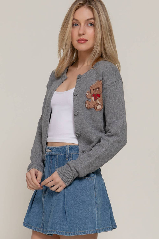 Teddy Time Embroidered Cardigan
