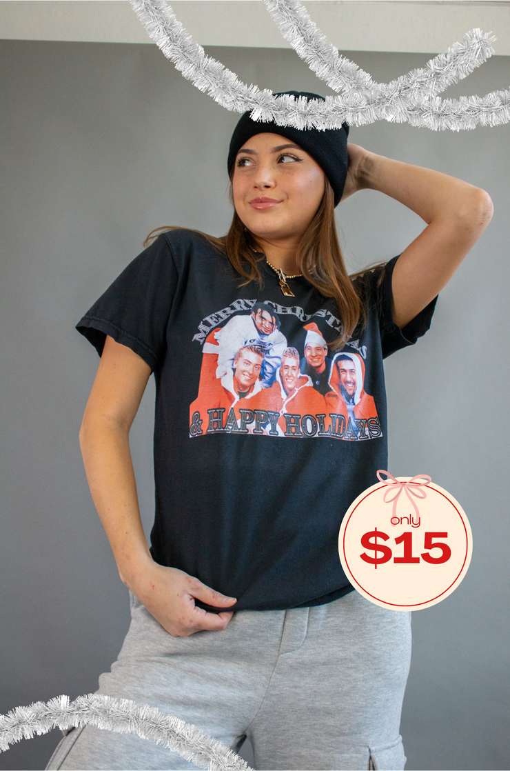 *NSYNC Christmas Graphic Tee Black