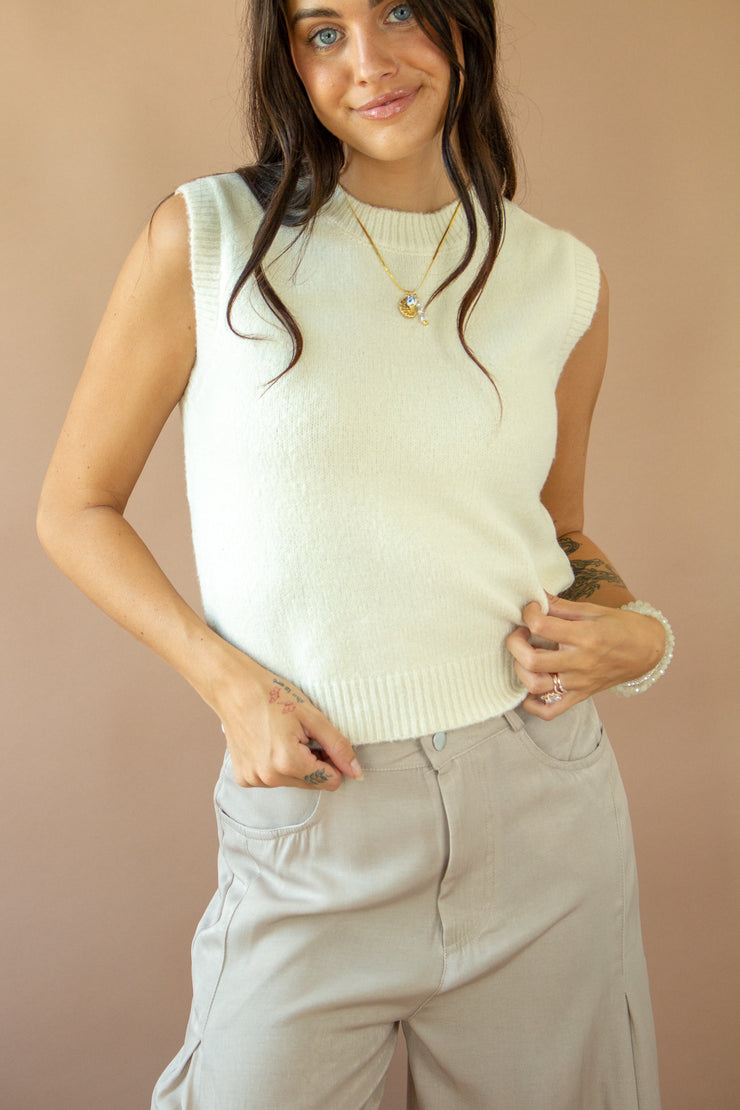 Amy Sweater Vest Ivory