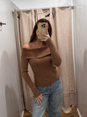 Margeri Ribbed Off Shoulder Top