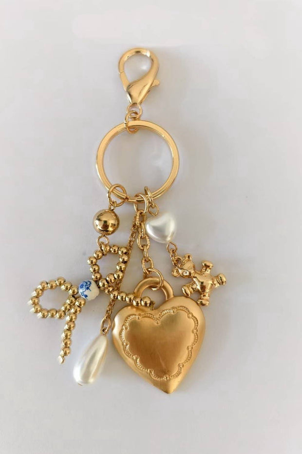 Heart And Bow Keychain