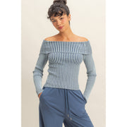 Margeri Ribbed Off Shoulder Top