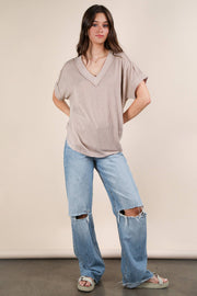 Paula Ribbed Short Sleeve Top