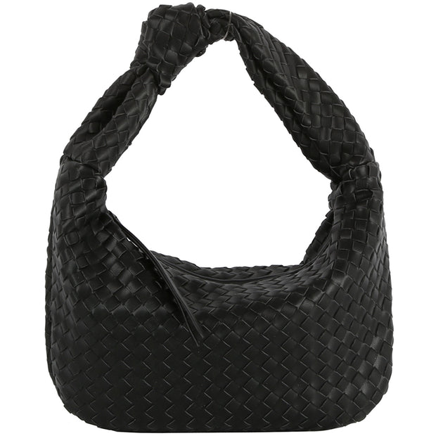 Basketweave Knot Shoulder Bag