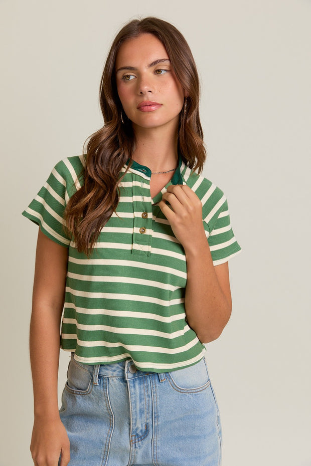Veronica Striped Crop Top