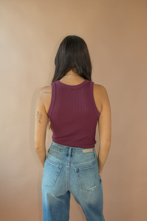 Trishia Racerback Tank Wine