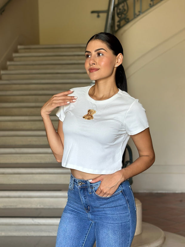 Teddy Charm Embroidered Tee
