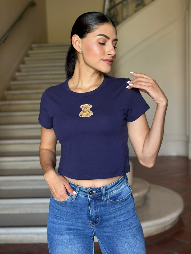 Teddy Charm Embroidered Tee