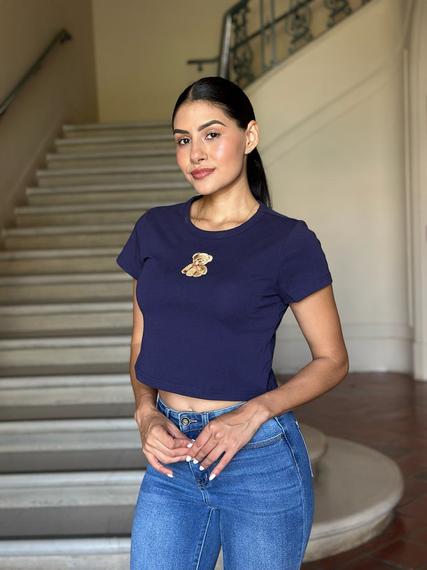 Teddy Charm Embroidered Tee