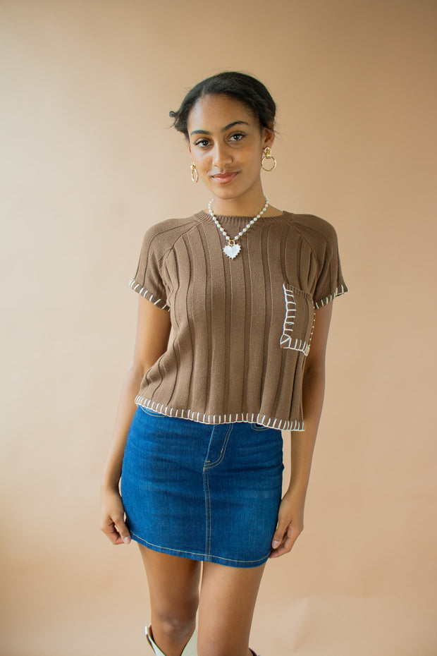 Cavalier Knit Top Brown