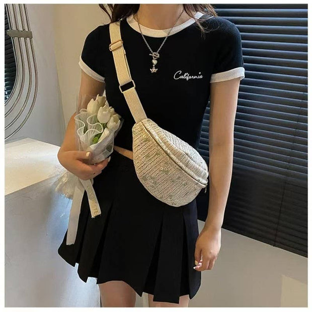 Crossbody Straw Bag