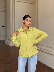 Kiwi Crush Button Down Top