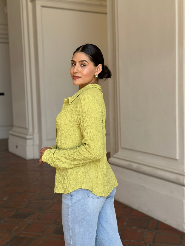 Kiwi Crush Button Down Top