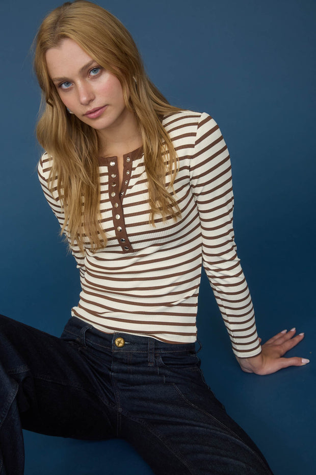 Vienna Stripe Henley Top