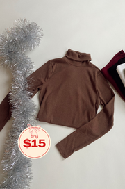 Catie Turtleneck Bodysuit Brown