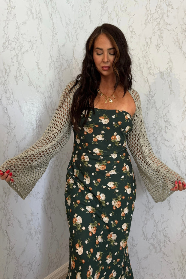 Olivia Crochet Shrug Sage