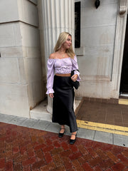 Stella Off Shoulder Smocked Top Lavender