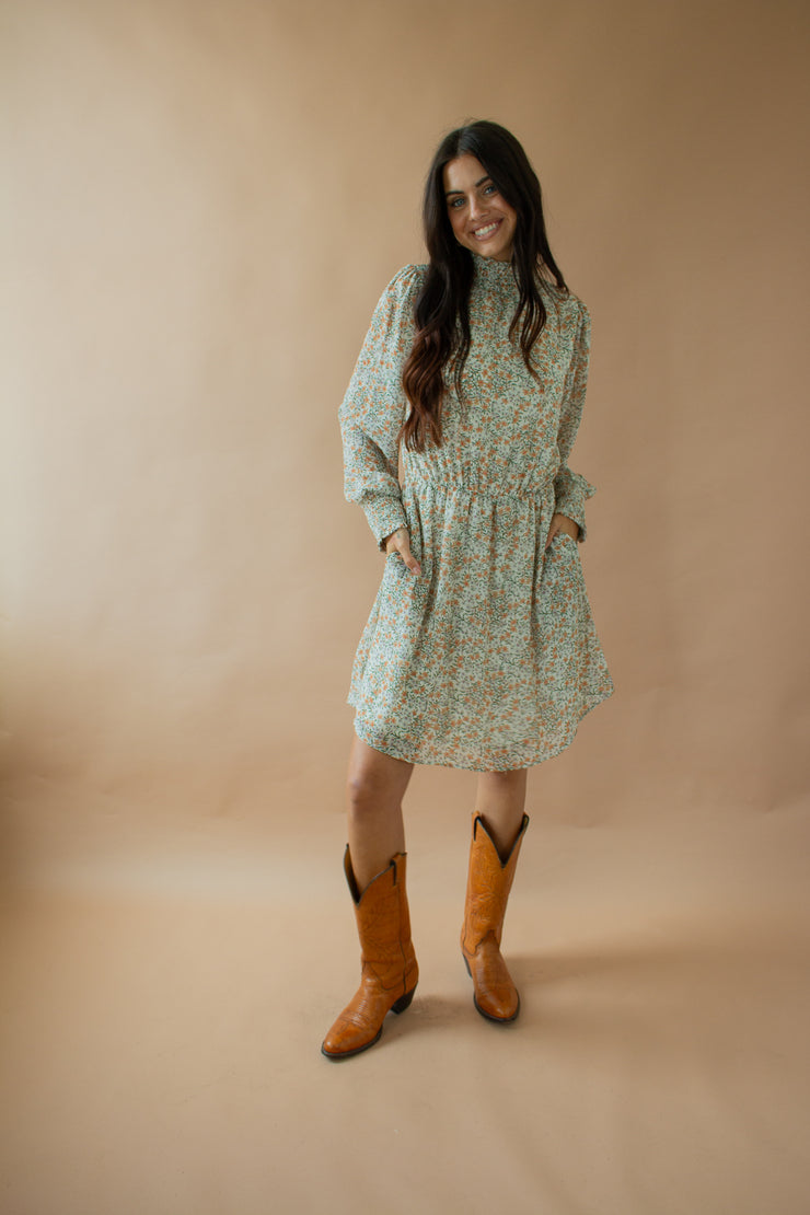 Fall Evening Dainty Floral Dress White