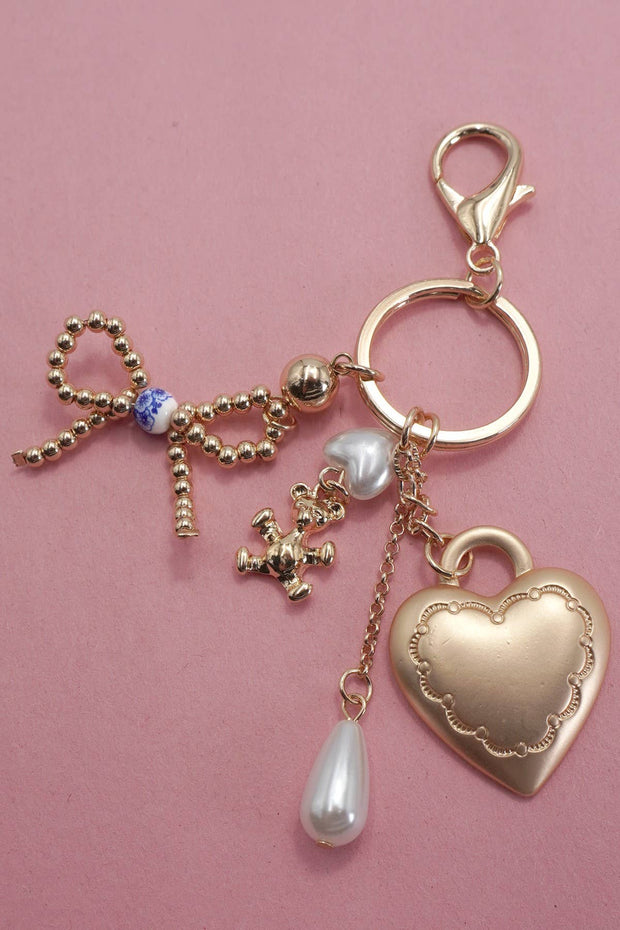 Heart And Bow Keychain