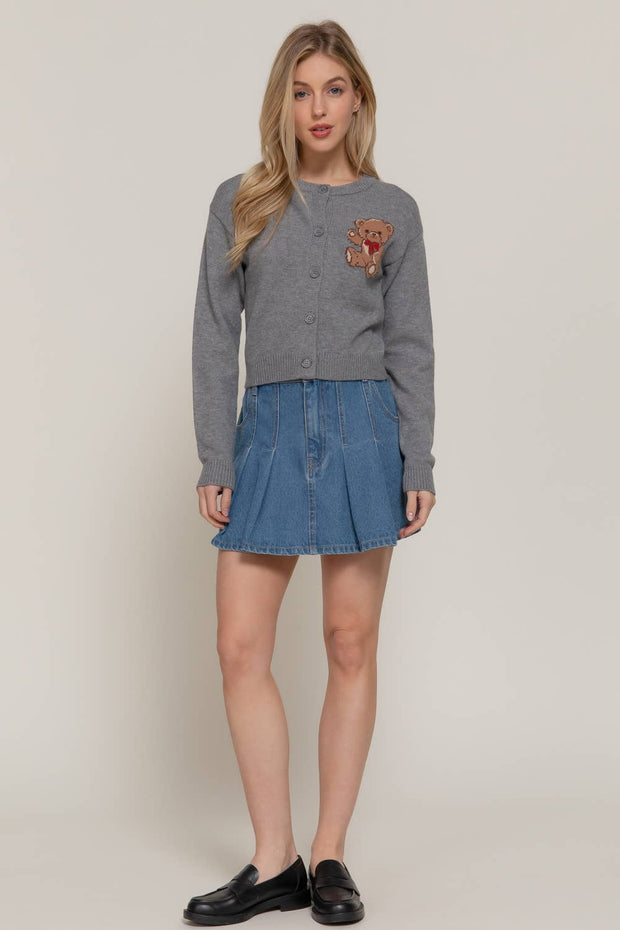 Teddy Time Embroidered Cardigan