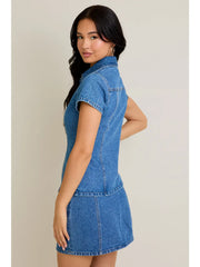 Mya Denim Button-Up Top