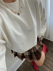 Marcia Plaid Mini Skirt Brown