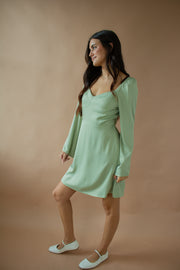 Ella Satin Dress Sage