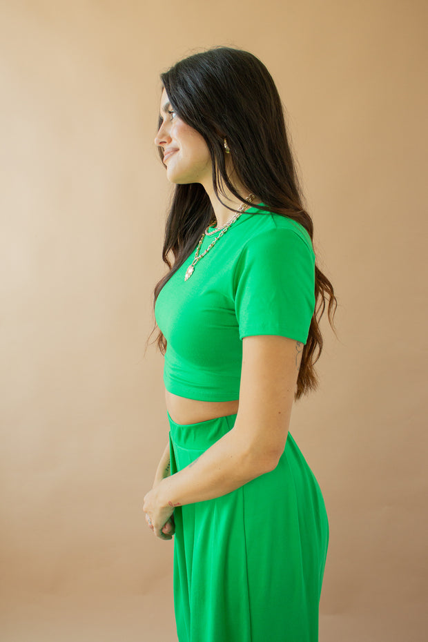 Brandy Crop Top Kelly Green