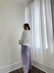 Zoey Satin Maxi Skirt Lavender
