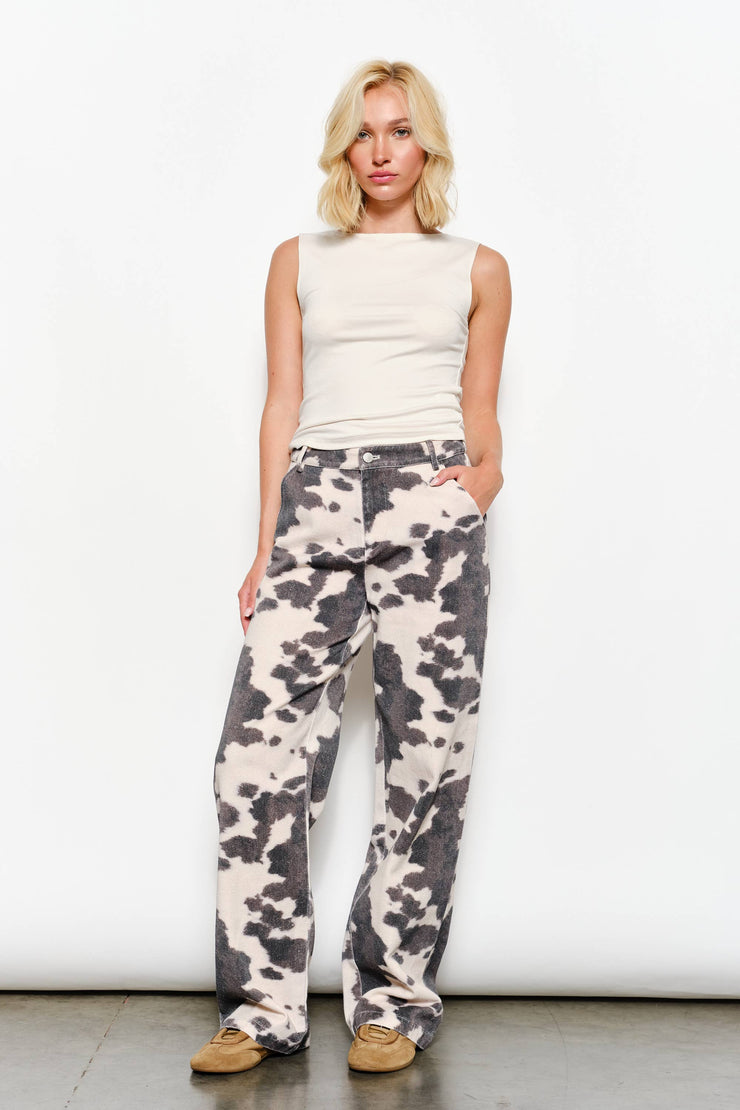 Annie Cow Print Pants
