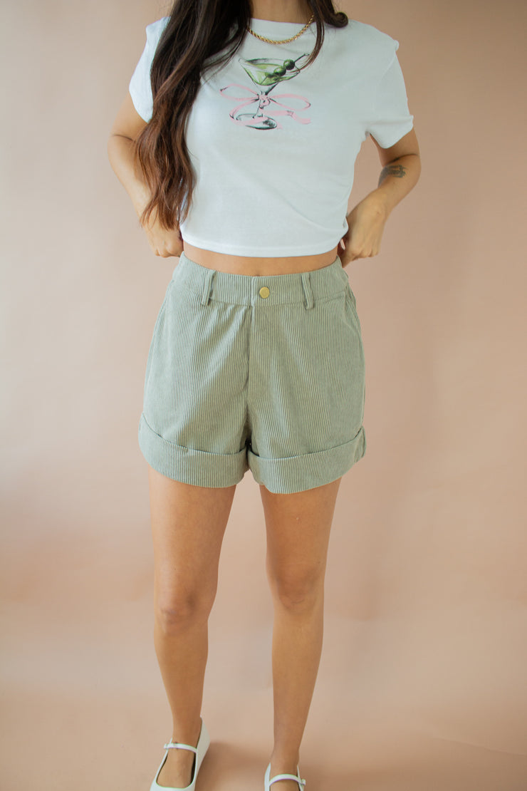 Zoey Corduroy Shorts Olive