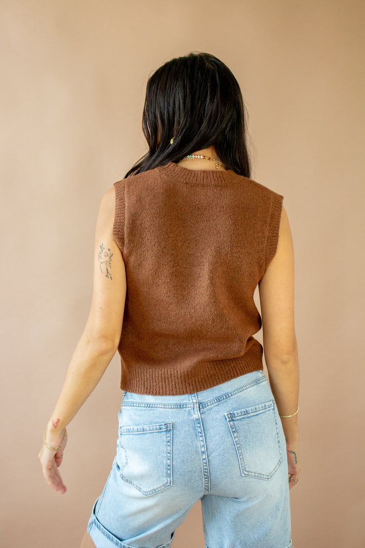 Amy Sweater Vest Brown