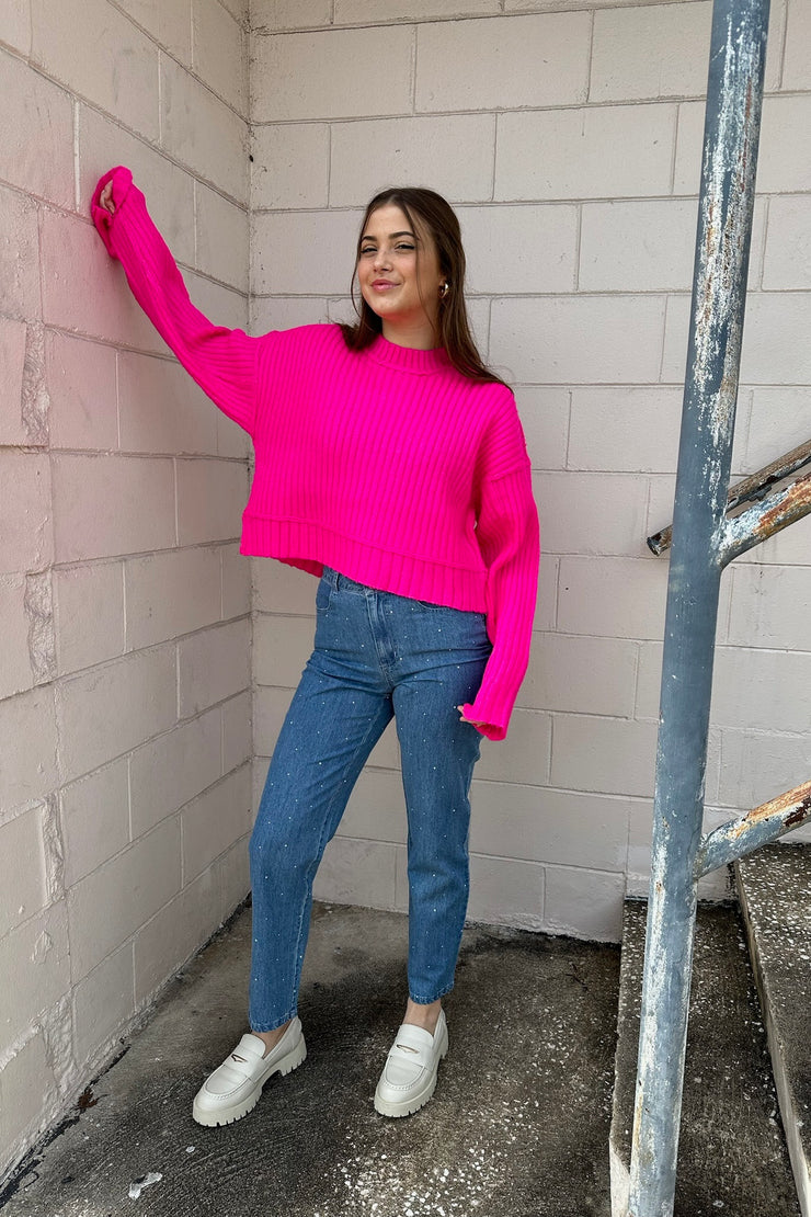 Mandy Ribbed Sweater Pink