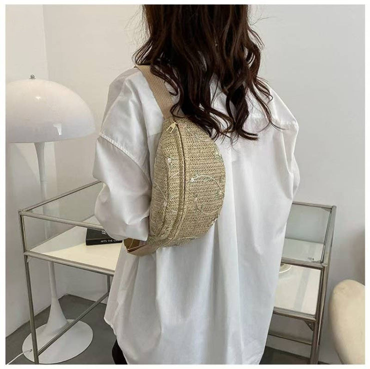 Crossbody Straw Bag