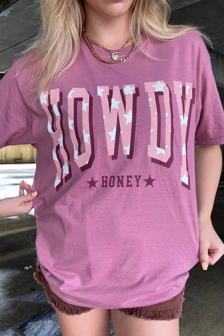 Howdy Honey Graphic Tee Berry