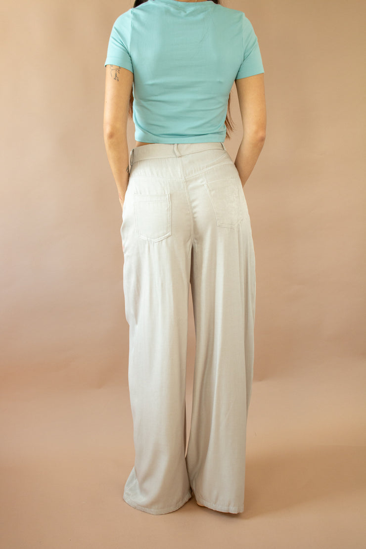 Breckan Wide Leg Pants Beige