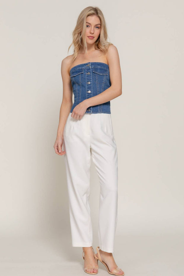 Ava Denim Tube Top