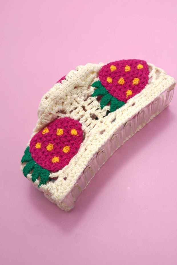 JUMBO CROCHET FLORAL HAIR CLAW CLIPS