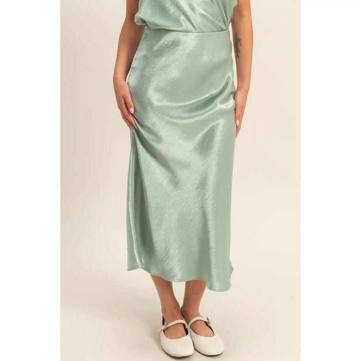 Piper Satin Midi Skirt