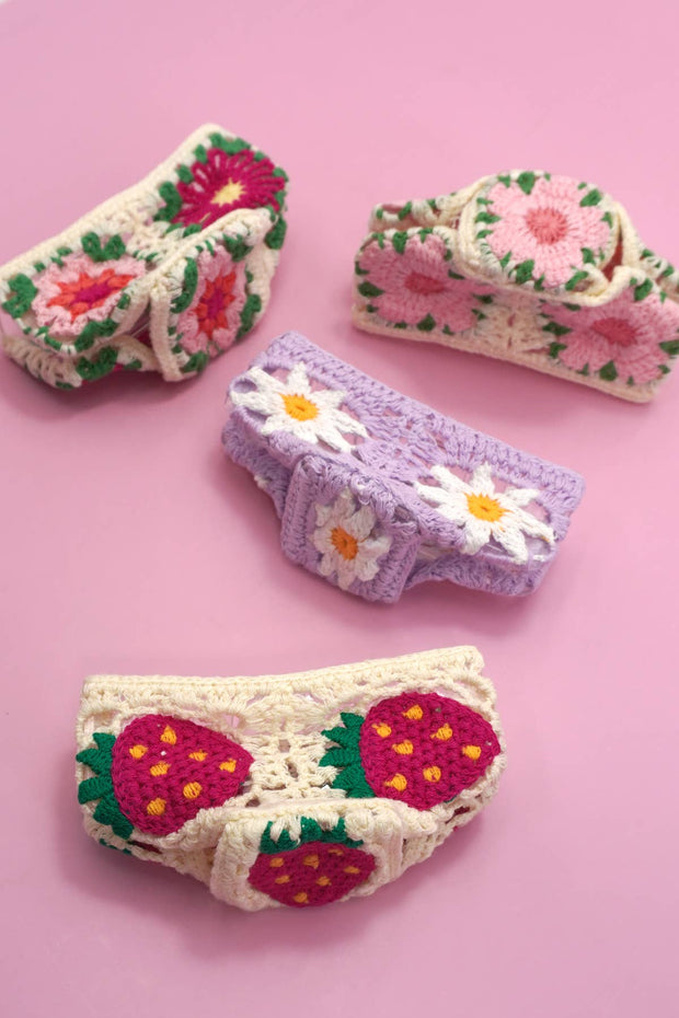 JUMBO CROCHET FLORAL HAIR CLAW CLIPS