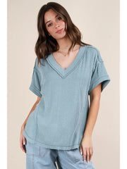 Paula Ribbed Short Sleeve Top