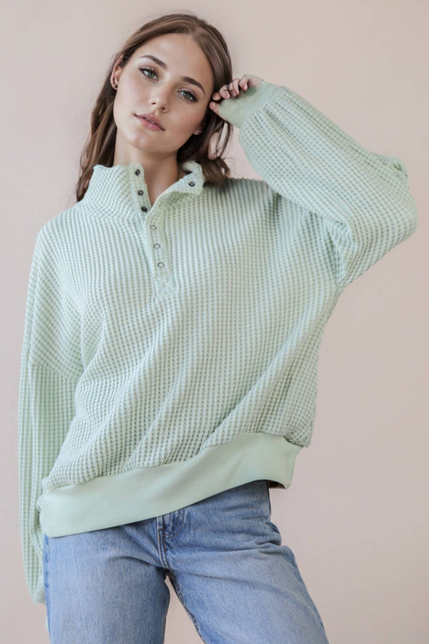 Brielle Waffle Knit Pullover