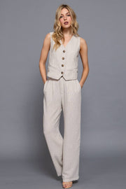 Coastal Lines Straight Leg Pants
